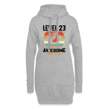 Niveau 23 complete 2000 Cadeau d'anniversaire - Sweat-shirt à capuche long Femme - gris chiné - Devant