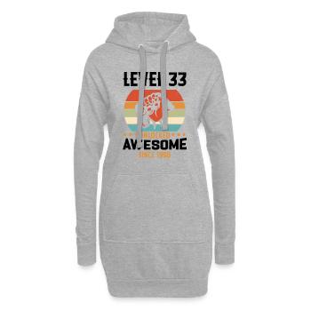 Niveau 33 Complete 1990 Cadeau D'anniversaire - Sweat-shirt à capuche long Femme - gris chiné - Devant
