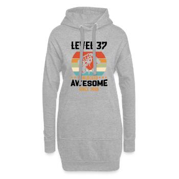 Level 37 abgeschlossen 1986 Geburtstagsgeschenk - Hoodie-Kleid - Grau meliert - Vorne