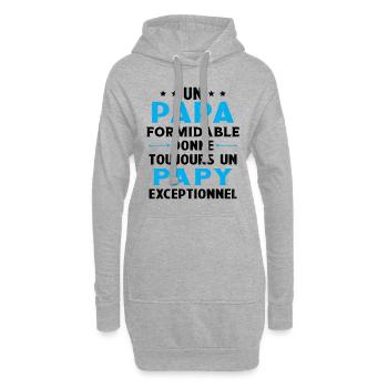 Un papa formidable - Papy exceptionnel Cadeau - Sweat-shirt à capuche long Femme - gris chiné - Devant