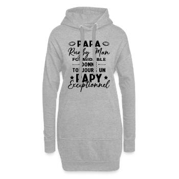 Papa Rugbyman Formidable Papy Exceptionnel Cadeau - Sweat-shirt à capuche long Femme - gris chiné - Devant