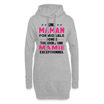 Cadeau pour Grand-Mère - Une Mamie Exceptionnelle - Sweat-shirt à capuche long Femme - gris chiné - Devant