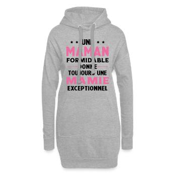 Cadeau pour Grand-Mère - Une Mamie Exceptionnelle - Sweat-shirt à capuche long Femme - gris chiné - Devant