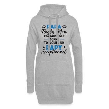 Papa Rugbyman Formidable Papy Exceptionnel Cadeau - Sweat-shirt à capuche long Femme - gris chiné - Devant