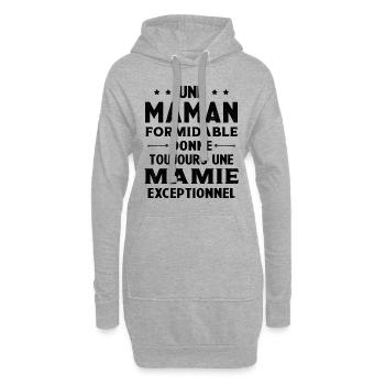 Cadeau pour Grand-Mère - Une Mamie Exceptionnelle - Sweat-shirt à capuche long Femme - gris chiné - Devant