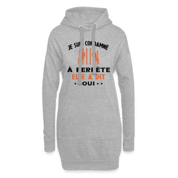 Homme Condamné à Perpète Humour Cadeau Futur Marié - Sweat-shirt à capuche long Femme - gris chiné - Devant