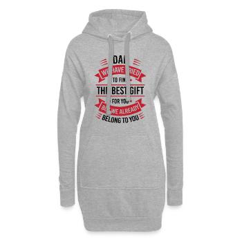 Papa J'ai Essayé De Te Trouver Le Meilleur Cadeau - Sweat-shirt à capuche long Femme - gris chiné - Devant
