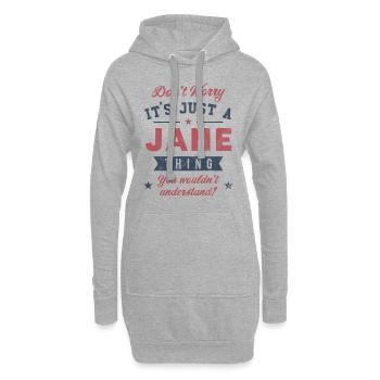 Es ist ein Jane-Ding - Hoodie-Kleid - Grau meliert - Vorne