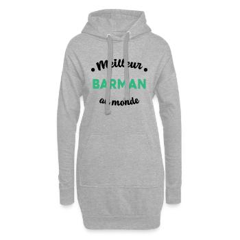 Le meilleur barman au monde Cadeau Papa Papi Homme - Sweat-shirt à capuche long Femme - gris chiné - Devant