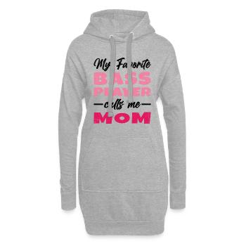 Femme Mon Bassiste Préféré M'appelle Maman Cadeau - Sweat-shirt à capuche long Femme - gris chiné - Devant