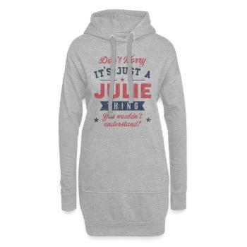 C’est un truc de Julie - Sweat-shirt à capuche long Femme - gris chiné - Devant