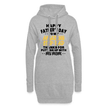 Joyeuse fête des pères Beau Père Fête des pères - Sweat-shirt à capuche long Femme - gris chiné - Devant