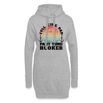 Teilzeit Hakenfischen Vatertag - Hoodie-Kleid - Grau meliert - Vorne