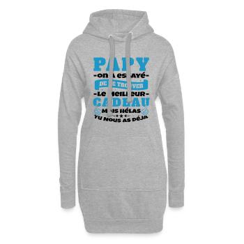 Grand Père Papy Anniversaire Humour Cadeau - Sweat-shirt à capuche long Femme - gris chiné - Devant
