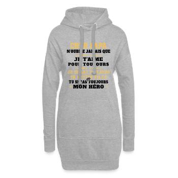 Homme Humour Papa Cadeau Papa Anniversaire - Sweat-shirt à capuche long Femme - gris chiné - Devant