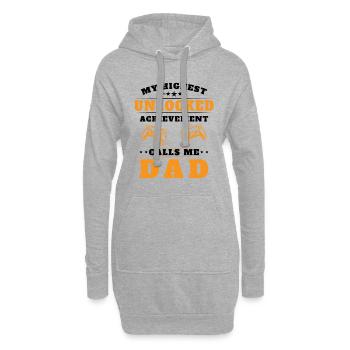 Mein höchster unerschlossener Erfolg nennt mich Papa - Hoodie-Kleid - Grau meliert - Vorne