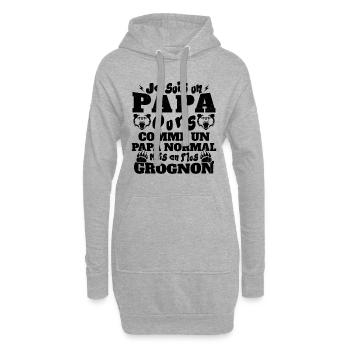 Je suis un papa ours comme un papa normal cadeau - Sweat-shirt à capuche long Femme - gris chiné - Devant