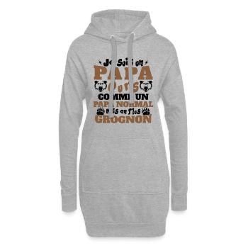 Je suis un papa ours comme un papa normal cadeau - Sweat-shirt à capuche long Femme - gris chiné - Devant