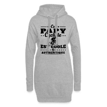 Ce papy cycliste est coole et authentique - Sweat-shirt à capuche long Femme - gris chiné - Devant