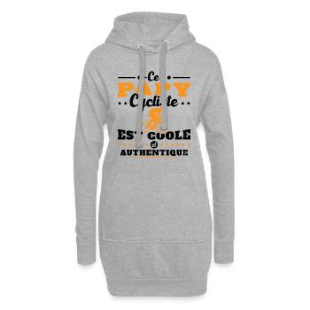 Ce papy cycliste est coole et authentique - Sweat-shirt à capuche long Femme - gris chiné - Devant