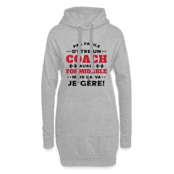 Coach Formidable Je Gère Idée Cadeau Humour - Sweat-shirt à capuche long Femme - gris chiné - Devant