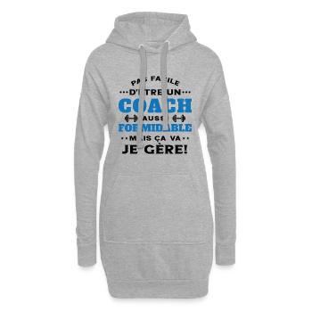 Coach Formidable Je Gère Idée Cadeau Humour - Sweat-shirt à capuche long Femme - gris chiné - Devant