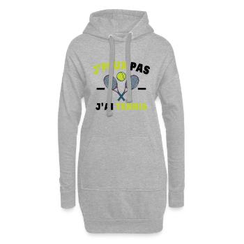 J'Peux Pas J'Ai Tennis Sport Cadeau Humoristique - Sweat-shirt à capuche long Femme - gris chiné - Devant