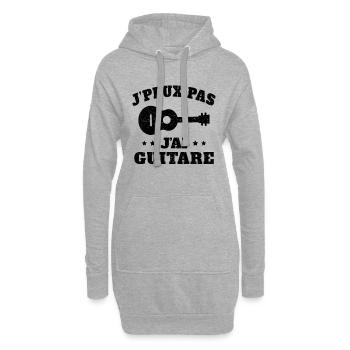 Je Peux Pas J'ai Guitare Cadeau Guitariste - Sweat-shirt à capuche long Femme - gris chiné - Devant