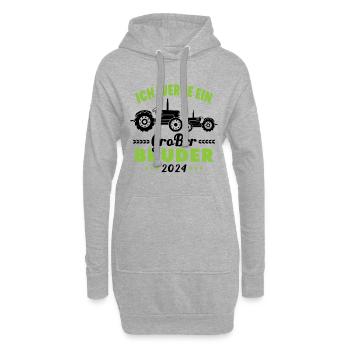 Ich werde 2024 Großer Bruder sein Traktor - Sweat-shirt à capuche long Femme - gris chiné - Devant