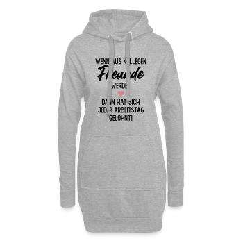 Wenn aus Kollegen Freunde werden Abschied - Hoodie-Kleid - Grau meliert - Vorne