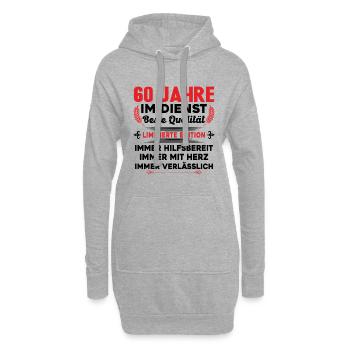 60 Jahre im Dienst 60 Jähriges Dienstjubiläum - Hoodie-Kleid - Grau meliert - Vorne