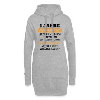 1 Jahre verheiratet zynisch 1 Hochzeitstag - Hoodie-Kleid - Grau meliert - Vorne