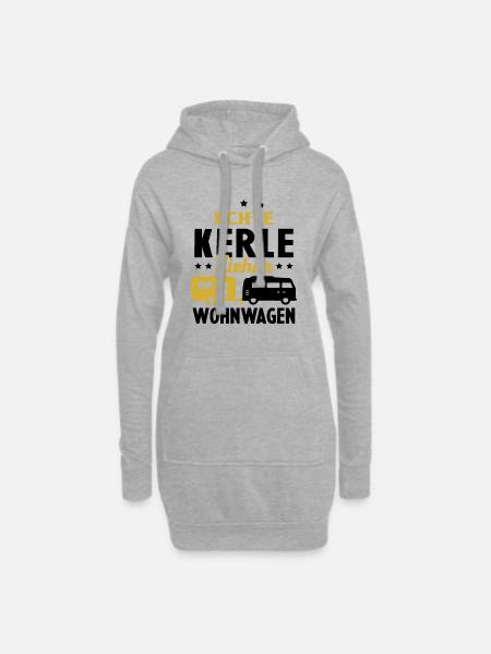 echte kerle ziehen wohnwagen - Hoodie-Kleid - Grau meliert