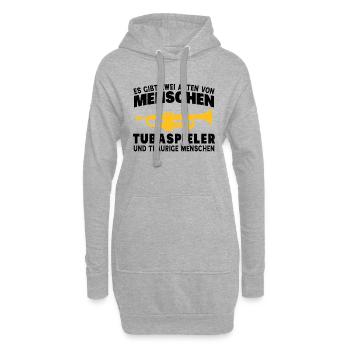 Tuba Zwei Arten von Menschen Tubaspieler Tubist - Hoodie-Kleid - Grau meliert - Vorne