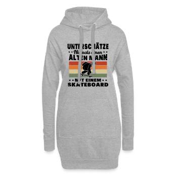 Unterschätze niemals einen alten Mann Skateboard - Hoodie-Kleid - Grau meliert - Vorne