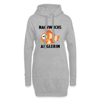 Nachwuchs Angler Angeln Baby Geburt Fische Fisch - Hoodie-Kleid - Grau meliert - Vorne