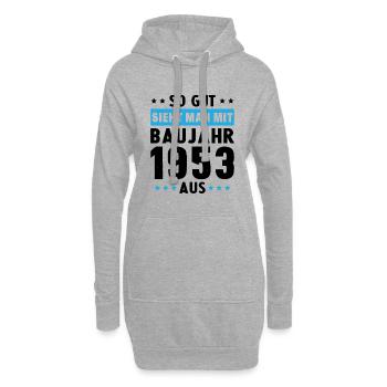 Geschenk Geburtstag 1953 Frau Mann Geschenkidee - Hoodie-Kleid - Grau meliert - Vorne