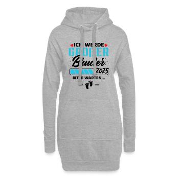 Ich werde Großer Bruder 2025 - Hoodie-Kleid - Grau meliert - Vorne