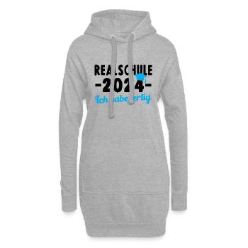 RealSCHOOL 2024 Ich habe fertig Graduierung - Hoodie-Kleid - Grau meliert - Vorne