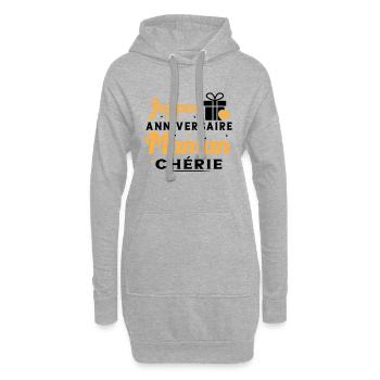 Cadeau Joyeux Anniversaire Maman Chérie - Sweat-shirt à capuche long Femme - gris chiné - Devant