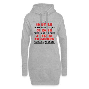 Inutile de me dire ce que je dois faire - Sweat-shirt à capuche long Femme - gris chiné - Devant