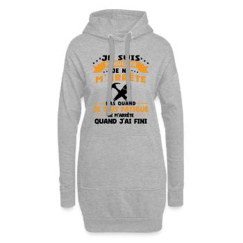 Je suis Menuisier Humour Cadeau - Sweat-shirt à capuche long Femme - gris chiné - Devant