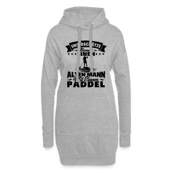 Alter Mann mit Paddel Kanufahrer Vintage Kanusport - Hoodie-Kleid - Grau meliert - Vorne