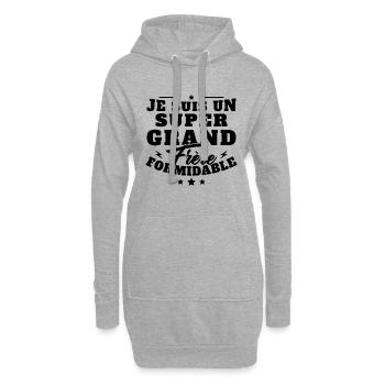 Je suis un Grand frère formidable cadeau - Sweat-shirt à capuche long Femme - gris chiné - Devant