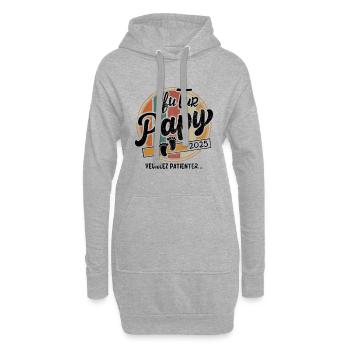 Futur Papy 2025 Cadeau Homme annonce grossesse - Sweat-shirt à capuche long Femme - gris chiné - Devant