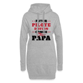 Futur Pilote d'avion comme Papa - Sweat-shirt à capuche long Femme - gris chiné - Devant