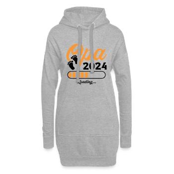 Werdender Opa 2024 Opa loading Geschenk Männer - Hoodie-Kleid - Grau meliert - Vorne