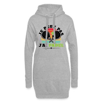 Je peux pas j'ai padel - Sweat-shirt à capuche long Femme - gris chiné - Devant