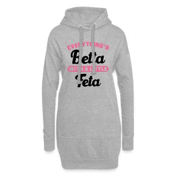 Betta Poisson piscicole aquarium aquarium cadeau - Sweat-shirt à capuche long Femme - gris chiné - Devant