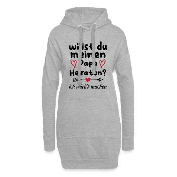 Willst du meinen Papa heiraten - Hoodie-Kleid - Grau meliert - Vorne